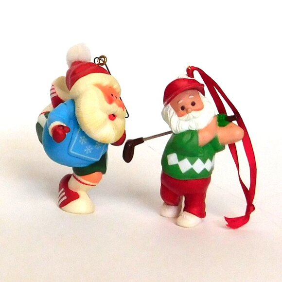 Lot Of 4 HALLMARK KEEPSAKE Santa Claus Ornaments in boxes Golfing Santa - Picture 6 of 10